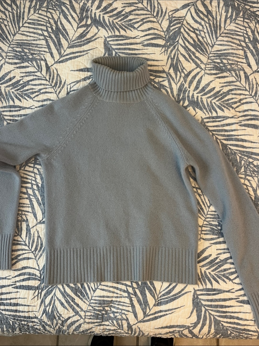 Sutton Cashmere Dusty Blue Turtleneck Sweater